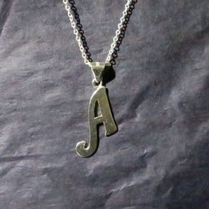 925 Silver Letter A Initial Necklace and GIFT BOX